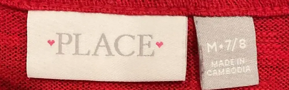 The Children's Place Red Sequin Heart #LOVE Long Sleeve Graphic Shirt Size M 7/8